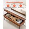 Leather Storage Ottoman Bench, PU Leather Upholstered Bench with Metal Legs for Entryway